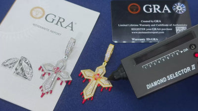 Colgante Cruz Gótica con Moissanite